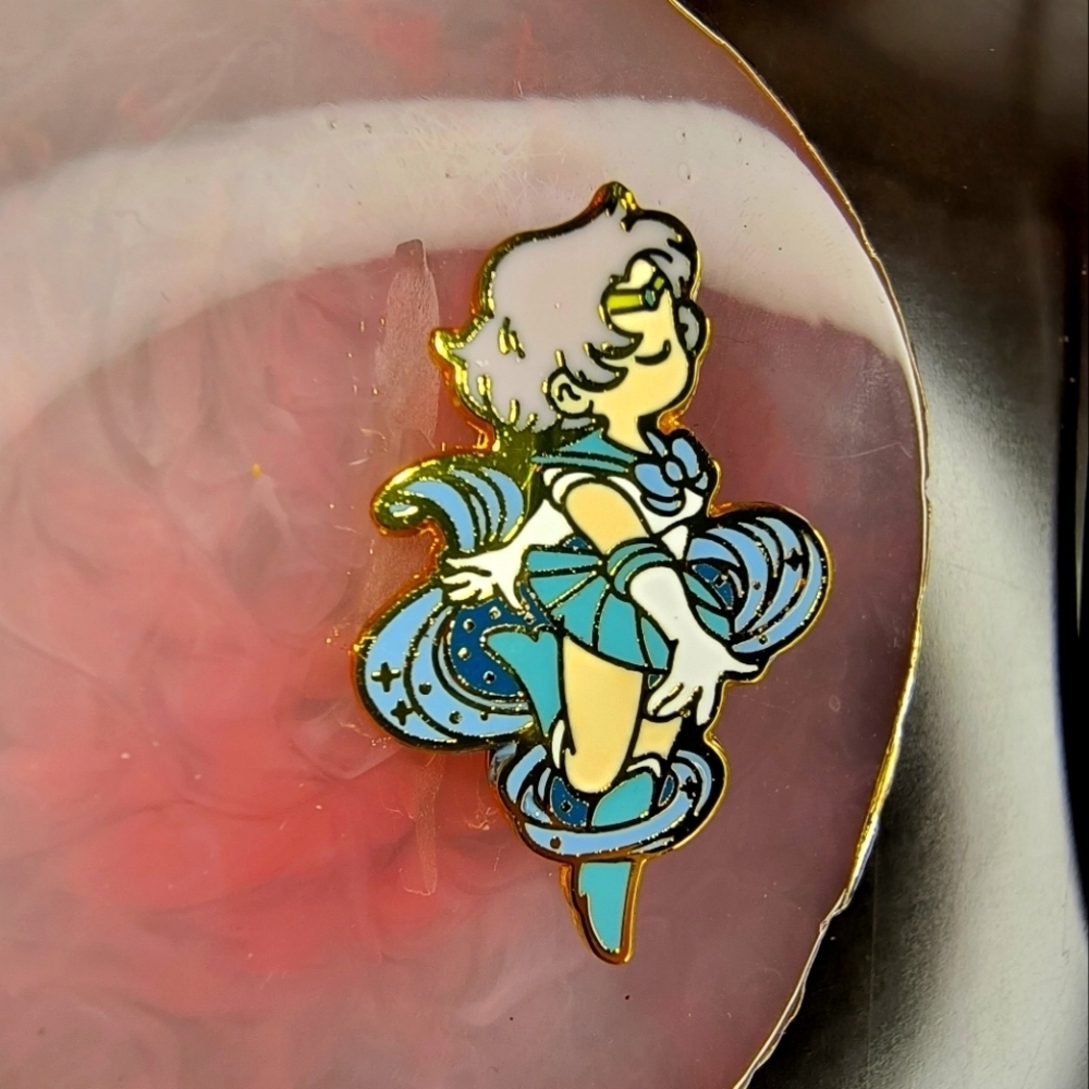 Women’s Jewelry Pretty Sailor Moon Enamel Pin - Blue and Gold Anime Manga series